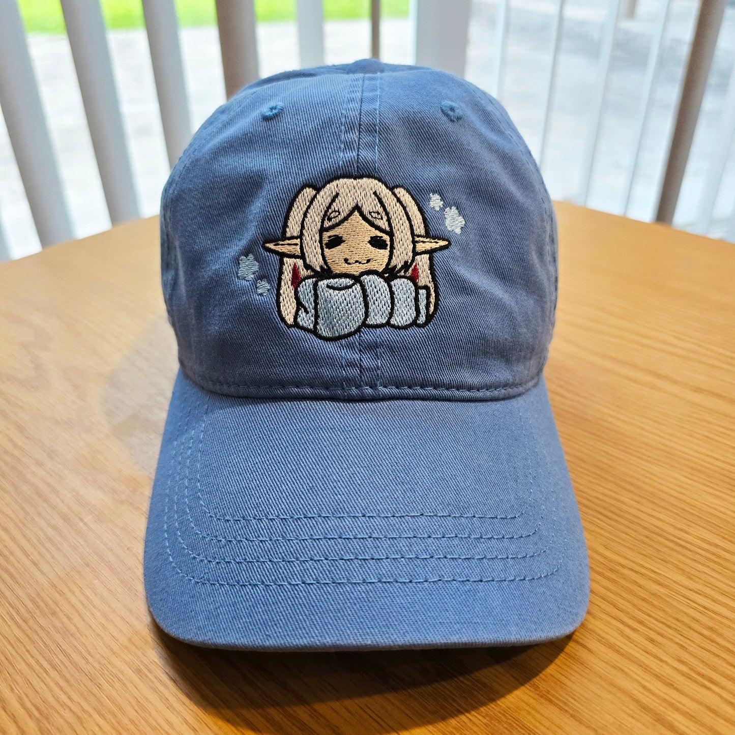 Cozy Frieren Sleeping Scarf Embroidered Anime Dad Hat Cap