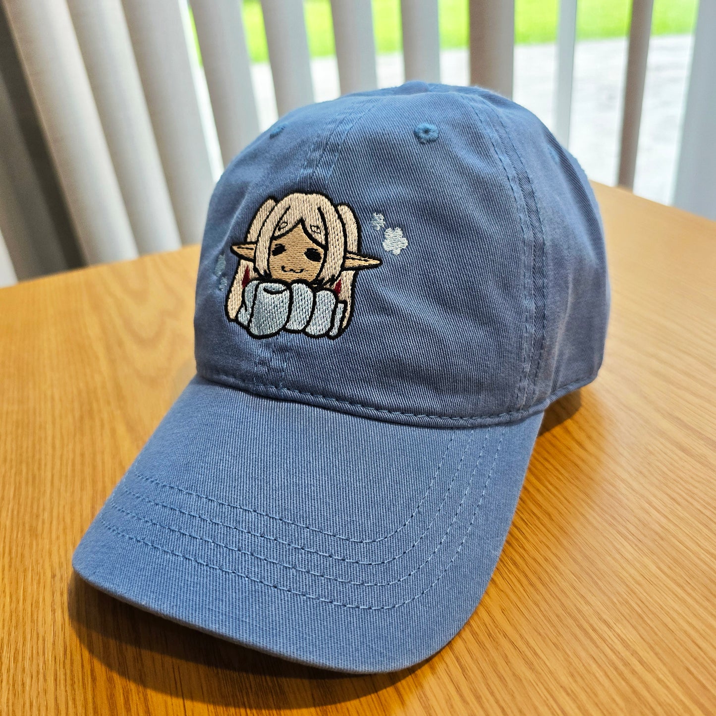 Cozy Frieren Sleeping Scarf Embroidered Anime Dad Hat Cap