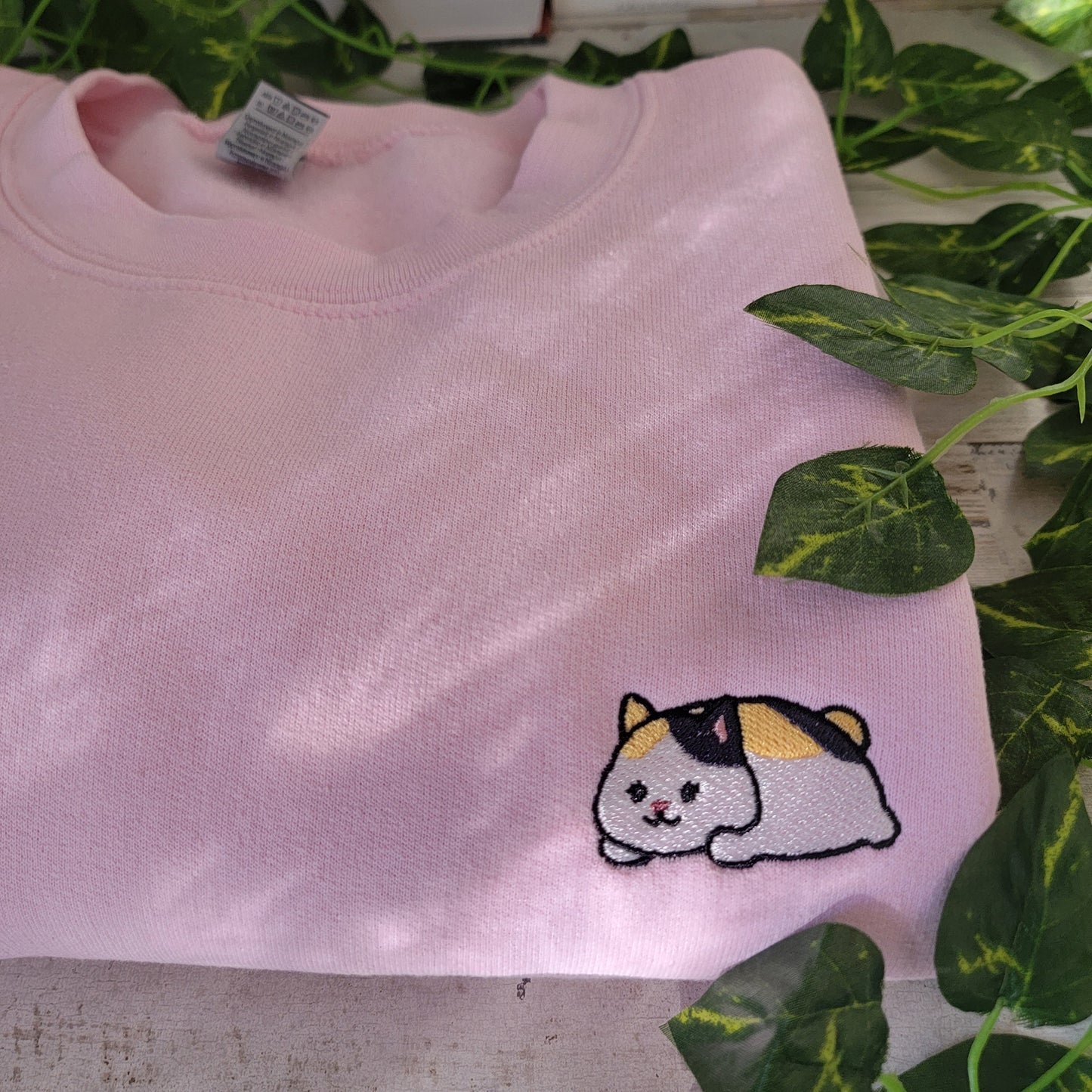 Relaxed Fat Cat Embroidered Crewneck Sweater