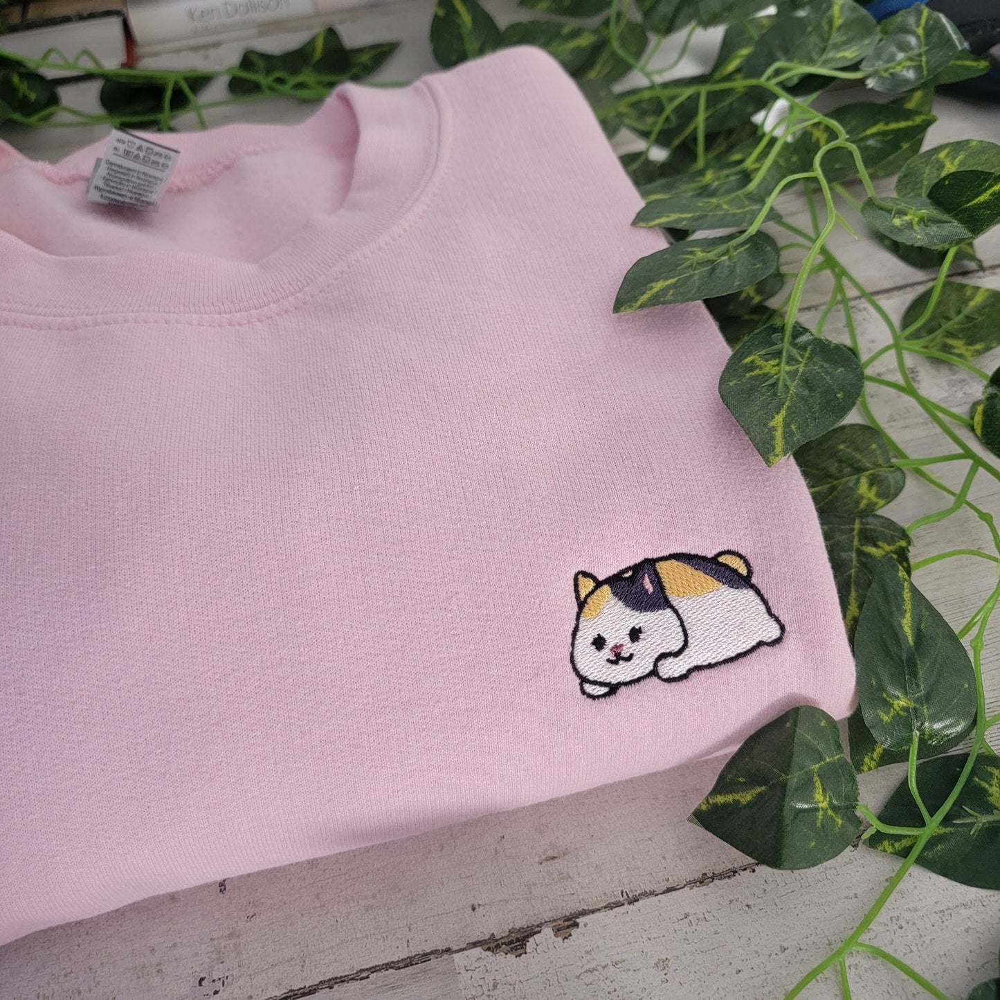 Relaxed Fat Cat Embroidered Crewneck Sweater