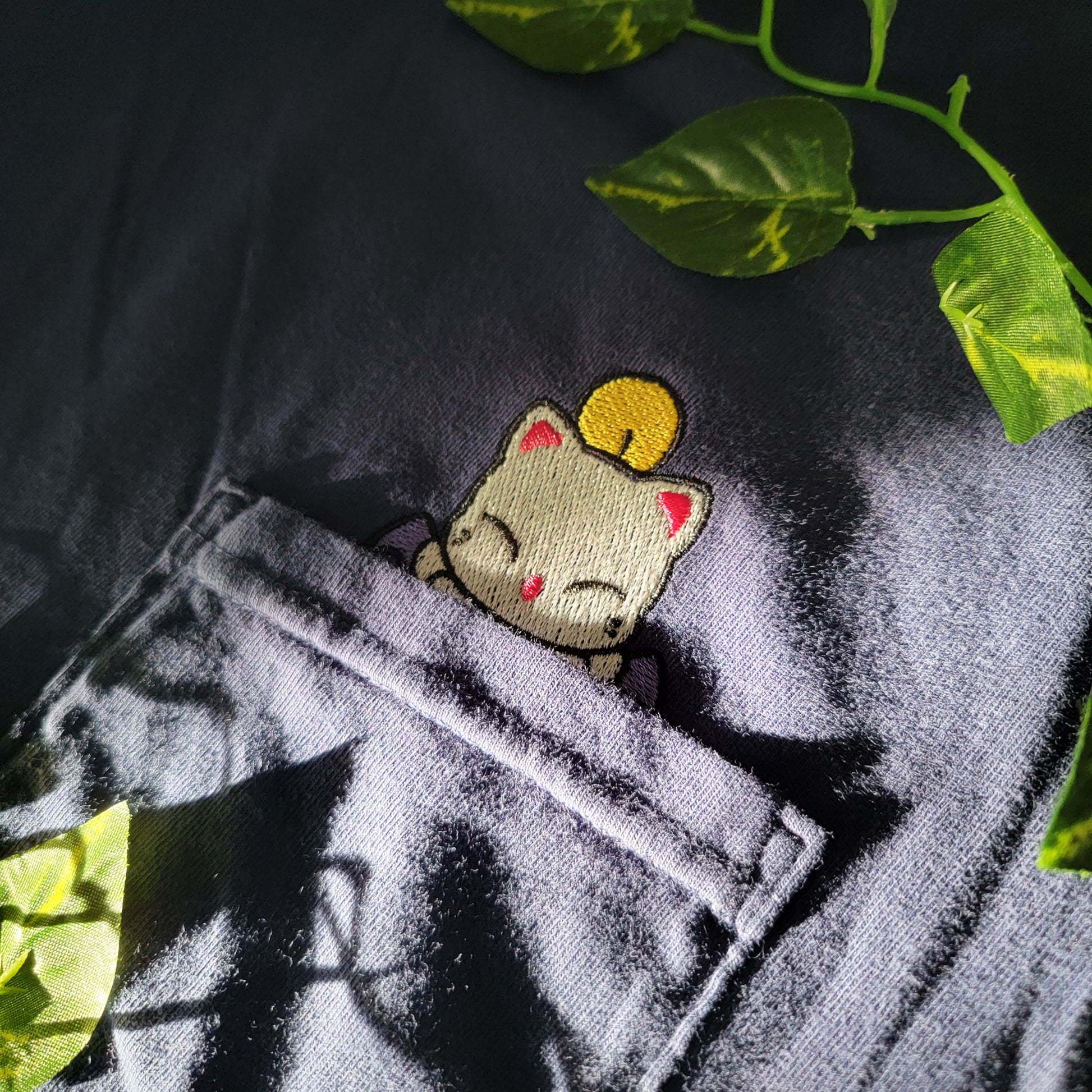 FFXIV Final Fantasy Moogle Embroidered Video Game Pocket Shirt