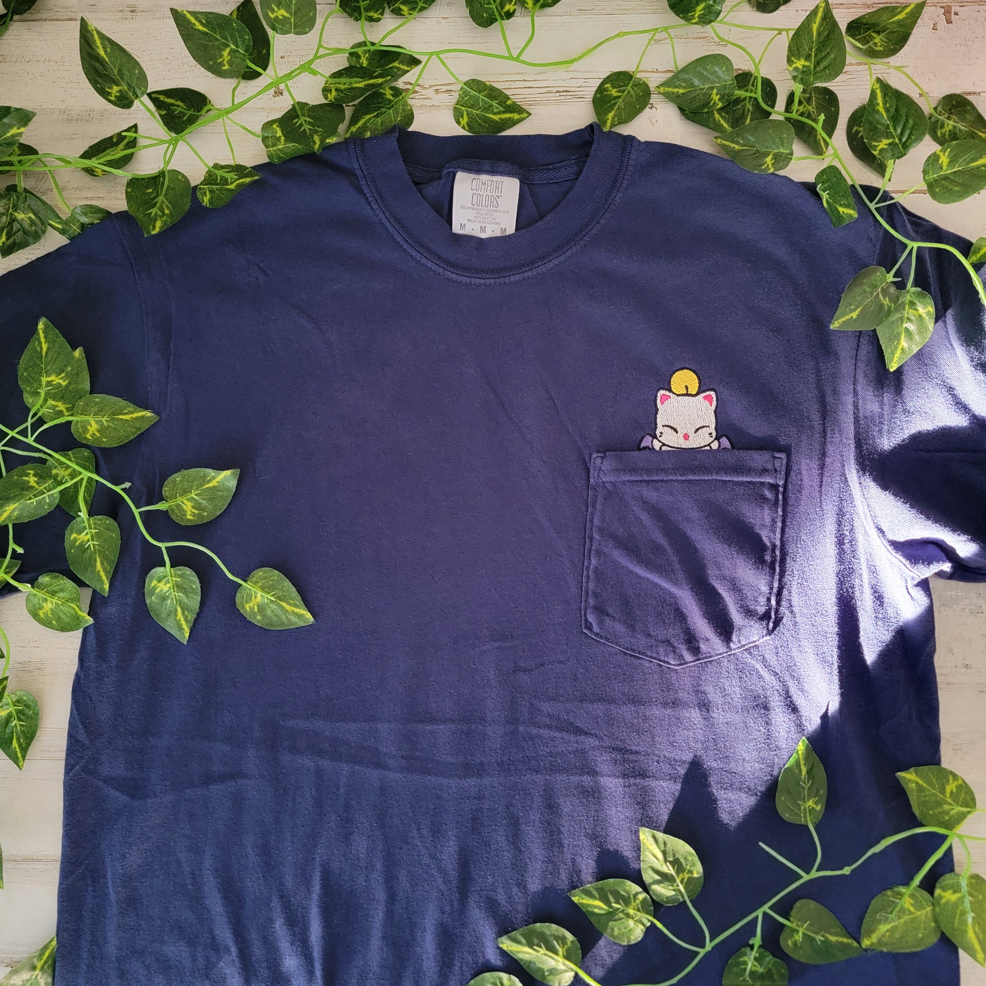 FFXIV Final Fantasy Moogle Embroidered Video Game Pocket Shirt