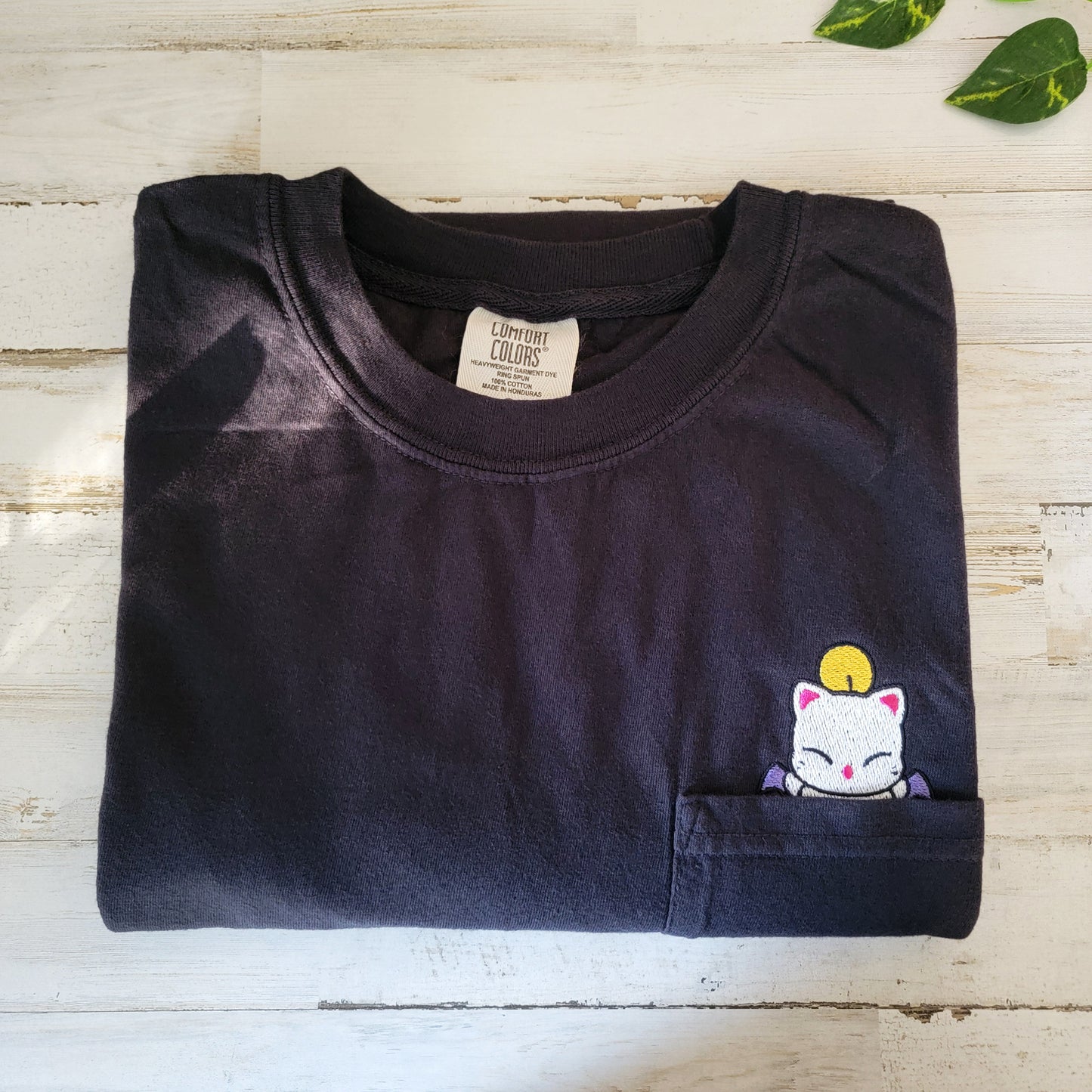 FFXIV Final Fantasy Moogle Embroidered Video Game Pocket Shirt