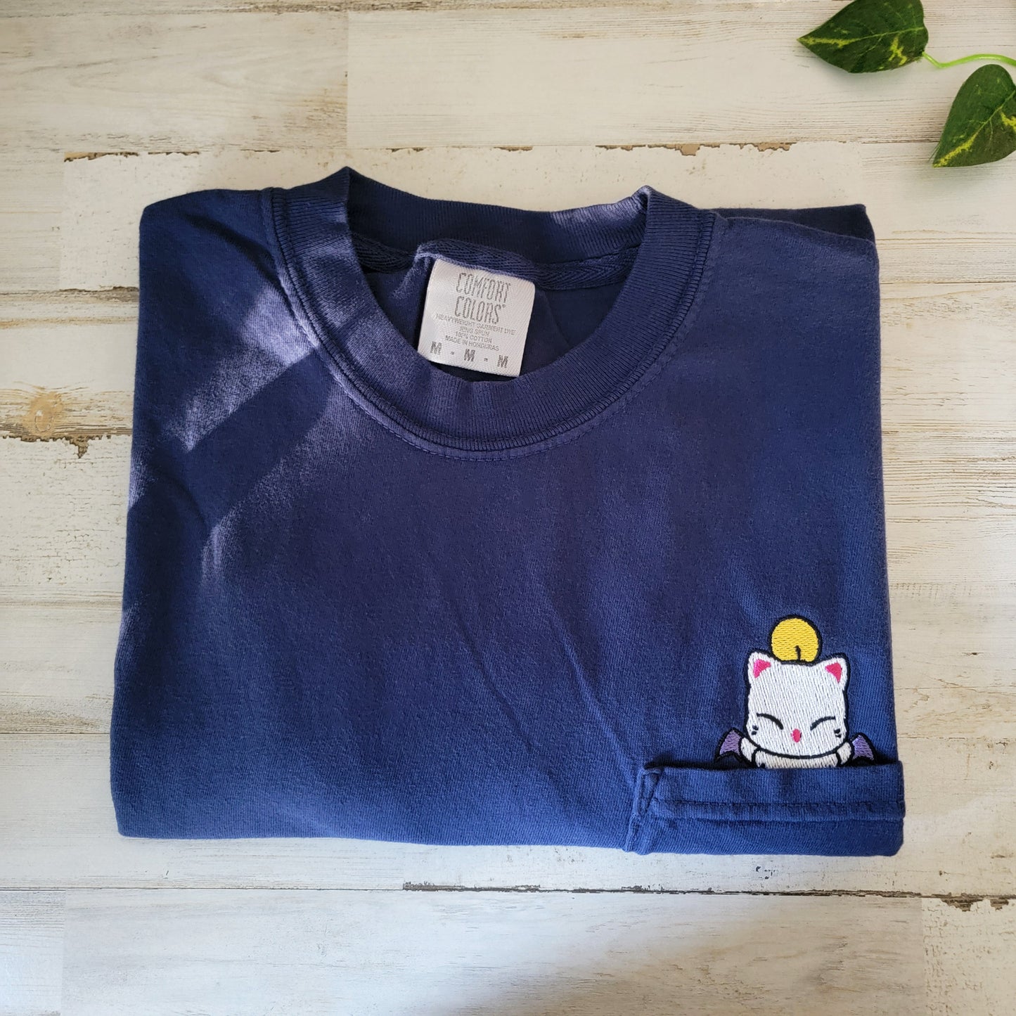 FFXIV Final Fantasy Moogle Embroidered Video Game Pocket Shirt