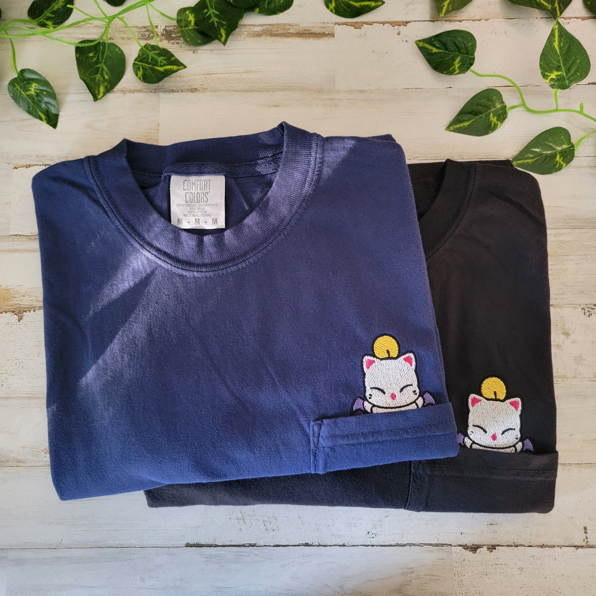FFXIV Final Fantasy Moogle Embroidered Video Game Pocket Shirt