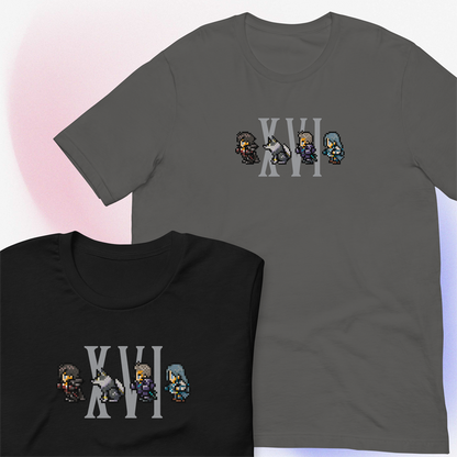 Clive, Torgal, Cid, and Jill Pixel Party Shirt