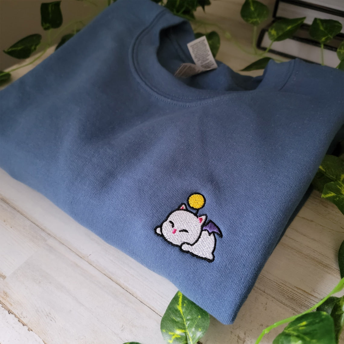 Relaxed Moogle Embroidered Crewneck Sweater