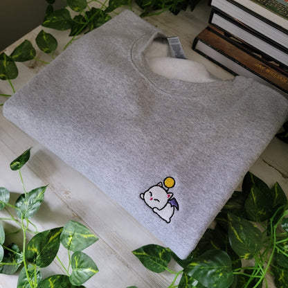 Relaxed Moogle Embroidered Crewneck Sweater