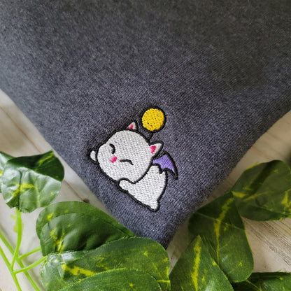 Relaxed Moogle Embroidered Crewneck Sweater