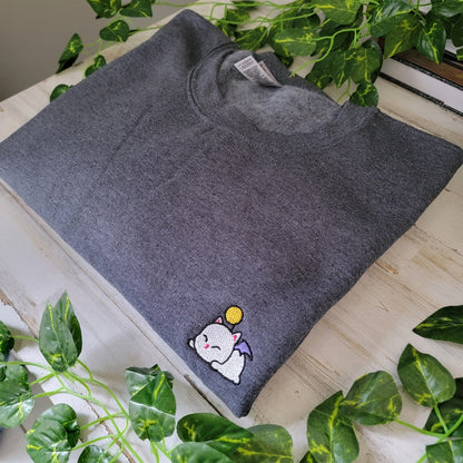 Relaxed Moogle Embroidered Crewneck Sweater