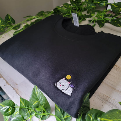 Relaxed Moogle Embroidered Crewneck Sweater