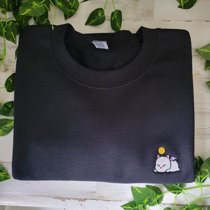 Relaxed Moogle Embroidered Crewneck Sweater