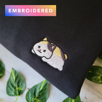 Relaxed Fat Cat Embroidered Hoodie