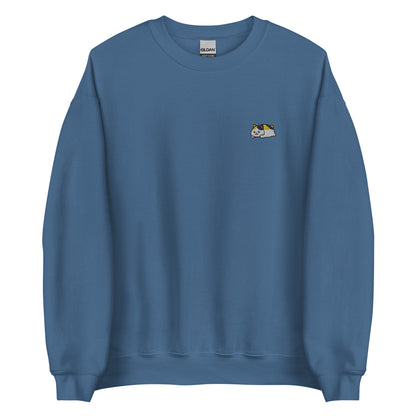 Relaxed Fat Cat Embroidered Crewneck Sweater